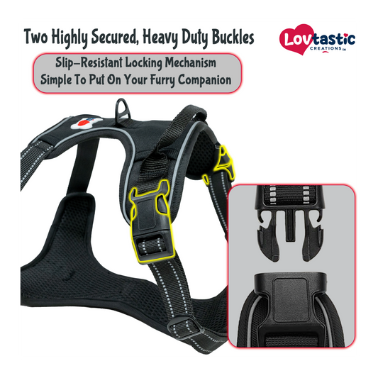 Lovtastic Creations® No-Pull Dog Harness - with Strong & Durable Dog Leash & Free Poopbag Holder 3pcs Set | Reflective No-Choke Pet Harness