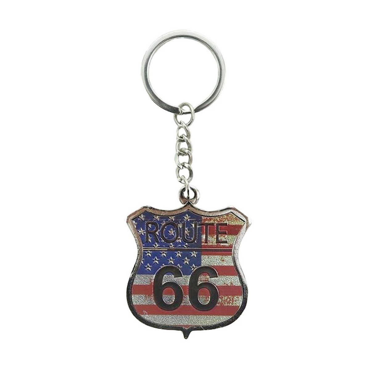 Route 66 Engraved Metal Souvenir Key Chain