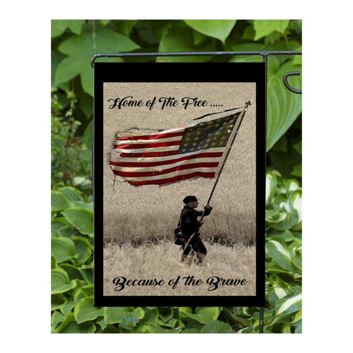 Home of the Free because of the Brave Garden Flag (12x18)