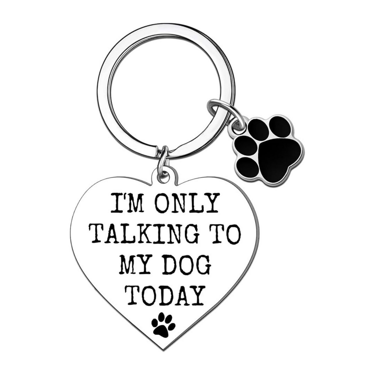 Funny Dog Lover Keychain | “I’m Only Talking to My Dog Today” Gift