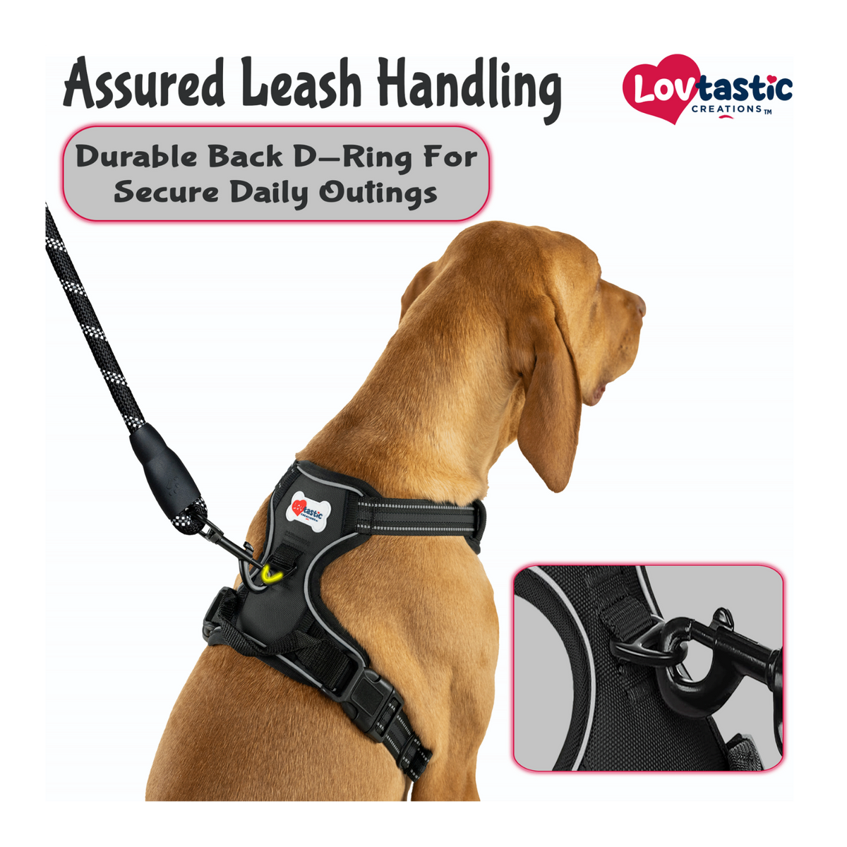 Lovtastic Creations® No-Pull Dog Harness - with Strong & Durable Dog Leash & Free Poopbag Holder 3pcs Set | Reflective No-Choke Pet Harness