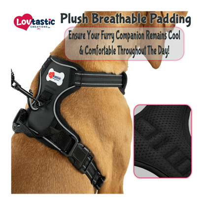 Lovtastic Creations® No-Pull Dog Harness - with Strong & Durable Dog Leash & Free Poopbag Holder 3pcs Set | Reflective No-Choke Pet Harness