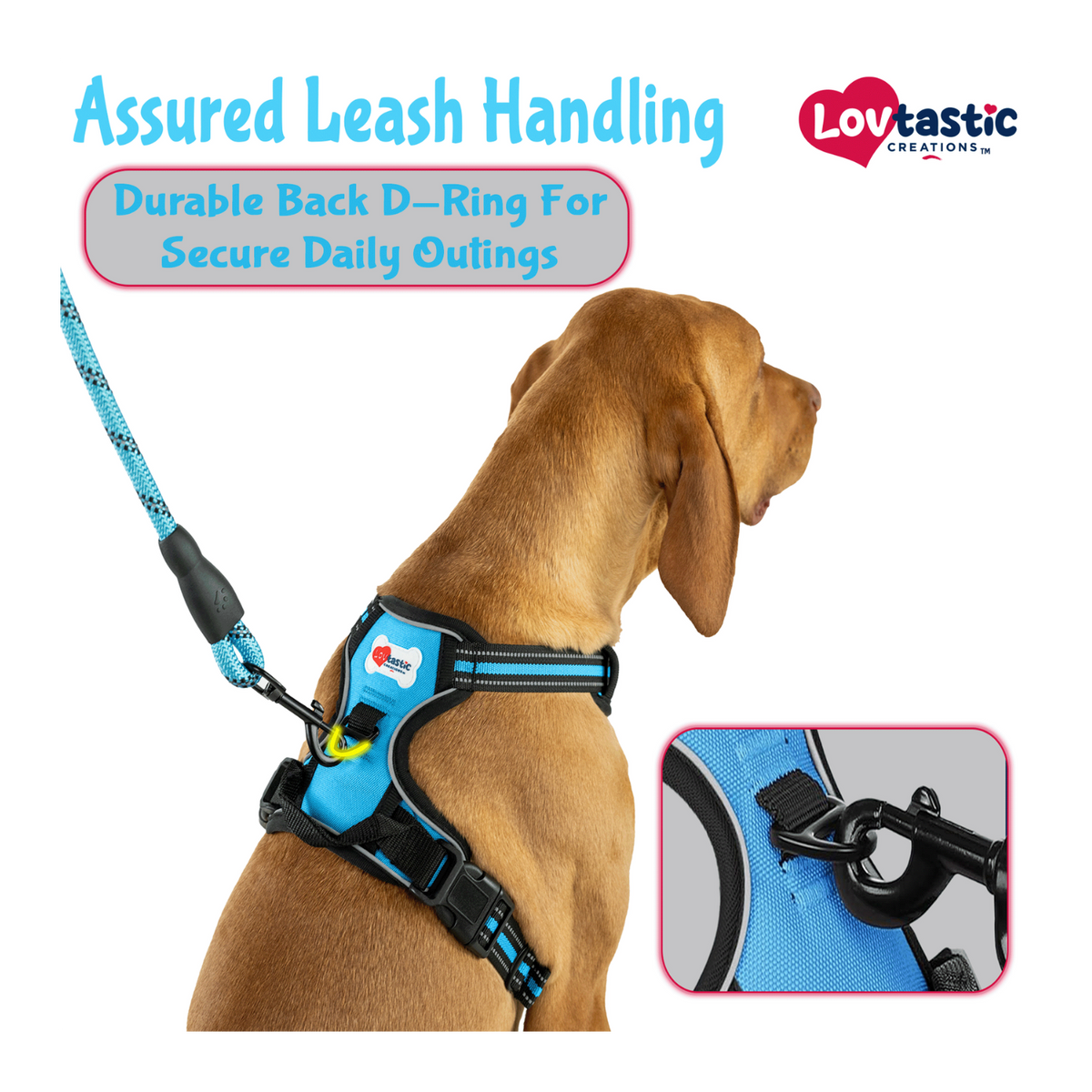 Lovtastic Creations® No-Pull Dog Harness - with Strong & Durable Dog Leash & Free Poopbag Holder 3pcs Set | Reflective No-Choke Pet Harness