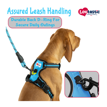Lovtastic Creations® No-Pull Dog Harness - with Strong & Durable Dog Leash & Free Poopbag Holder 3pcs Set | Reflective No-Choke Pet Harness