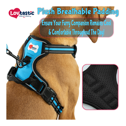 Lovtastic Creations® No-Pull Dog Harness - with Strong & Durable Dog Leash & Free Poopbag Holder 3pcs Set | Reflective No-Choke Pet Harness