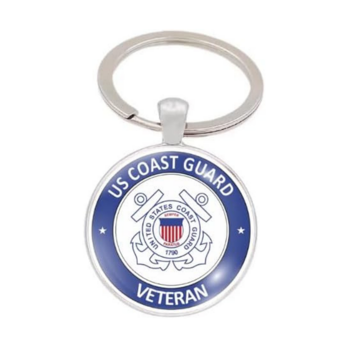 Military Veteran Round Keychain