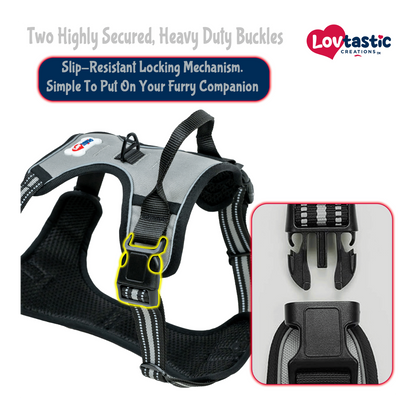Lovtastic Creations® No-Pull Dog Harness - with Strong & Durable Dog Leash & Free Poopbag Holder 3pcs Set | Reflective No-Choke Pet Harness