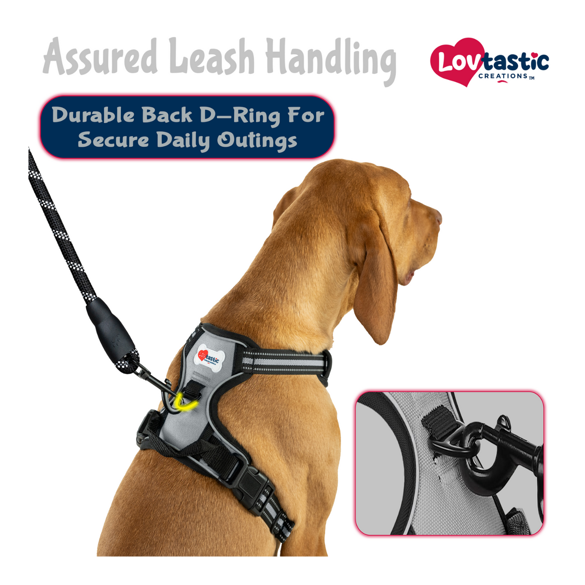 Lovtastic Creations® No-Pull Dog Harness - with Strong & Durable Dog Leash & Free Poopbag Holder 3pcs Set | Reflective No-Choke Pet Harness