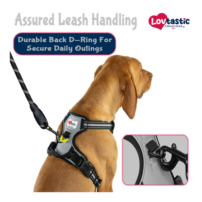 Lovtastic Creations® No-Pull Dog Harness - with Strong & Durable Dog Leash & Free Poopbag Holder 3pcs Set | Reflective No-Choke Pet Harness