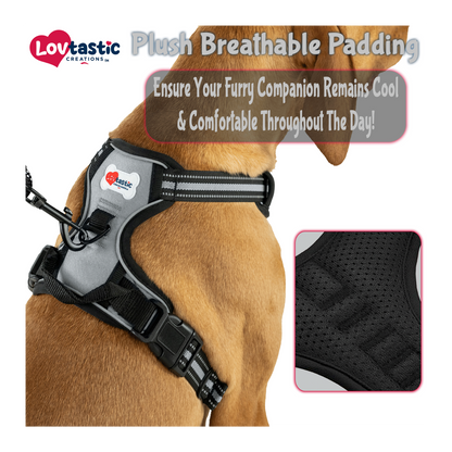 Lovtastic Creations® No-Pull Dog Harness - with Strong & Durable Dog Leash & Free Poopbag Holder 3pcs Set | Reflective No-Choke Pet Harness