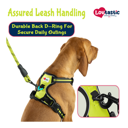Lovtastic Creations® No-Pull Dog Harness - with Strong & Durable Dog Leash & Free Poopbag Holder 3pcs Set | Reflective No-Choke Pet Harness
