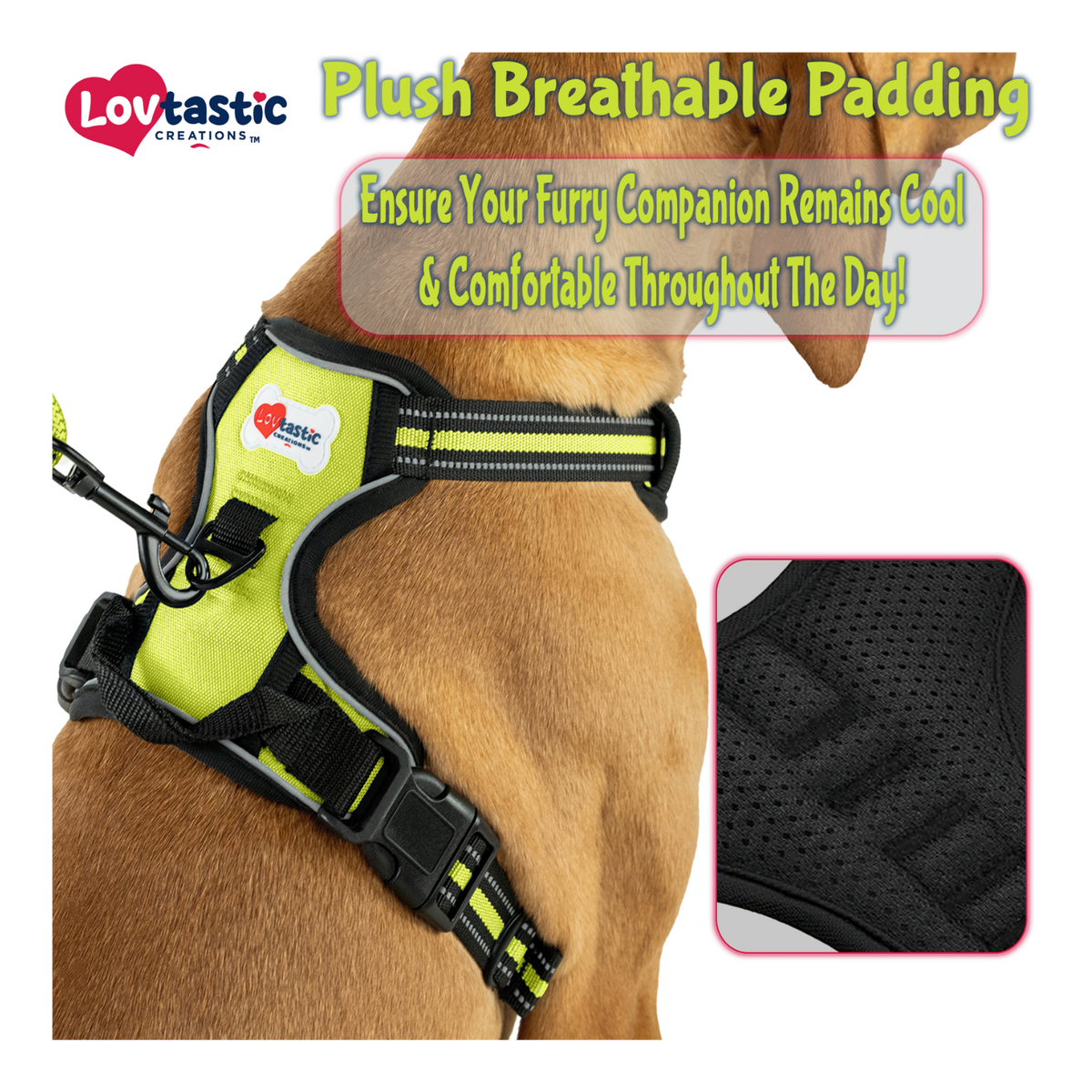 Lovtastic Creations® No-Pull Dog Harness - with Strong & Durable Dog Leash & Free Poopbag Holder 3pcs Set | Reflective No-Choke Pet Harness
