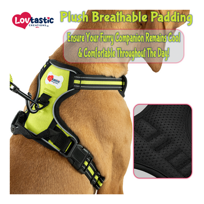 Lovtastic Creations® No-Pull Dog Harness - with Strong & Durable Dog Leash & Free Poopbag Holder 3pcs Set | Reflective No-Choke Pet Harness