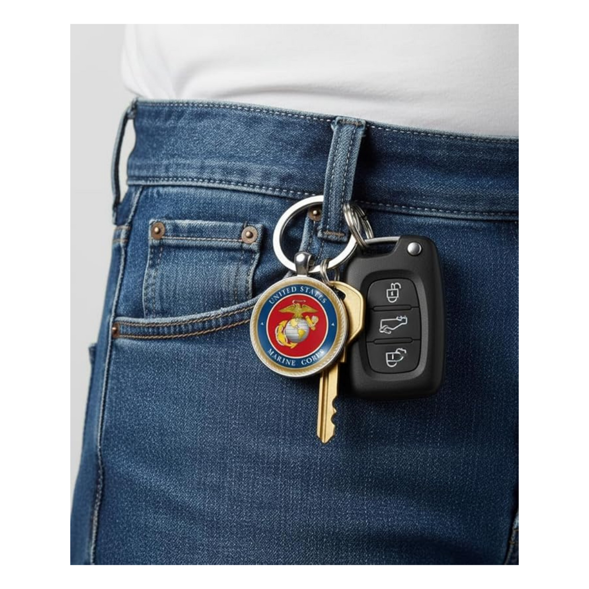 Military Round Keychain