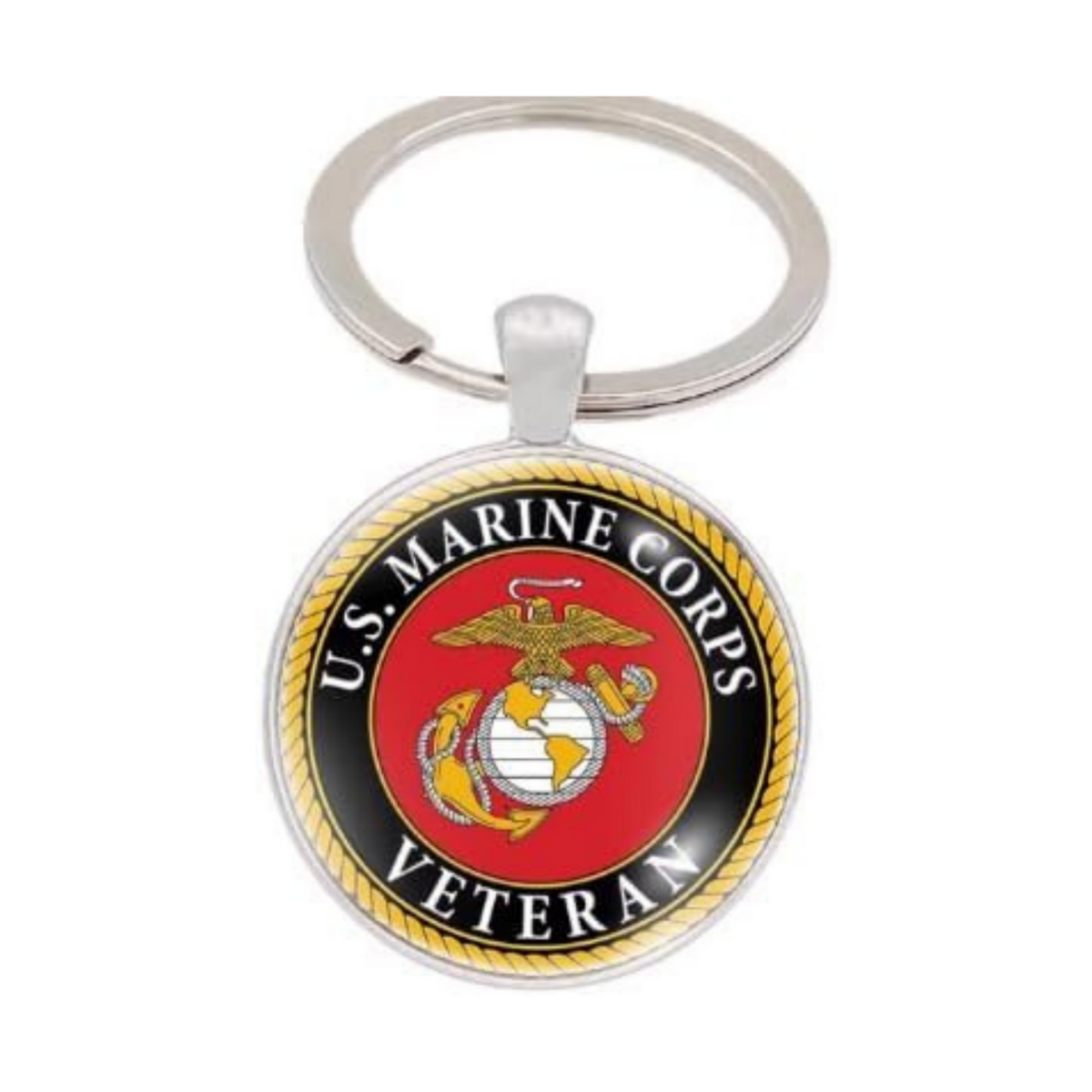 Military Veteran Round Keychain