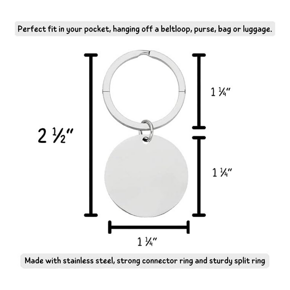 Military Veteran Round Keychain