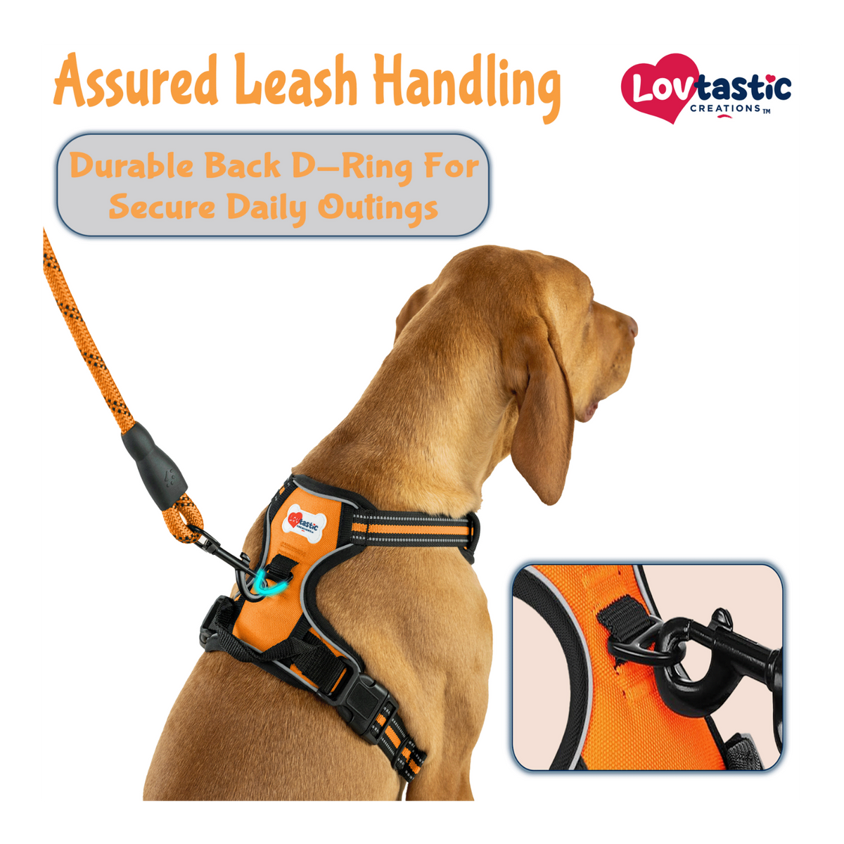 Lovtastic Creations® No-Pull Dog Harness - with Strong & Durable Dog Leash & Free Poopbag Holder 3pcs Set | Reflective No-Choke Pet Harness