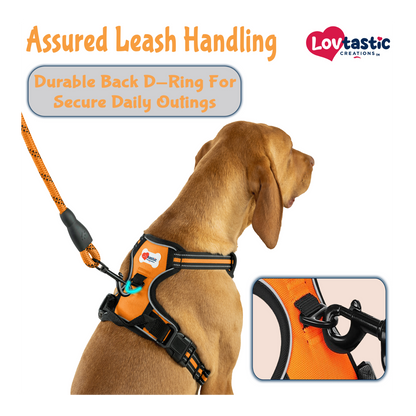 Lovtastic Creations® No-Pull Dog Harness - with Strong & Durable Dog Leash & Free Poopbag Holder 3pcs Set | Reflective No-Choke Pet Harness