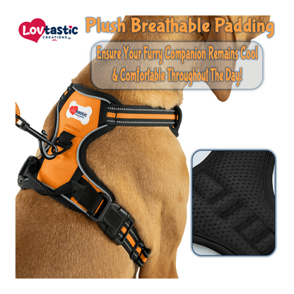 Lovtastic Creations® No-Pull Dog Harness - with Strong & Durable Dog Leash & Free Poopbag Holder 3pcs Set | Reflective No-Choke Pet Harness