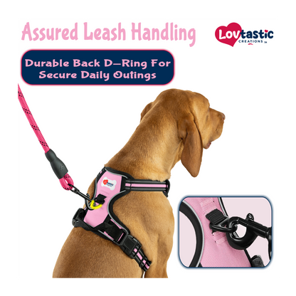 Lovtastic Creations® No-Pull Dog Harness - with Strong & Durable Dog Leash & Free Poopbag Holder 3pcs Set | Reflective No-Choke Pet Harness