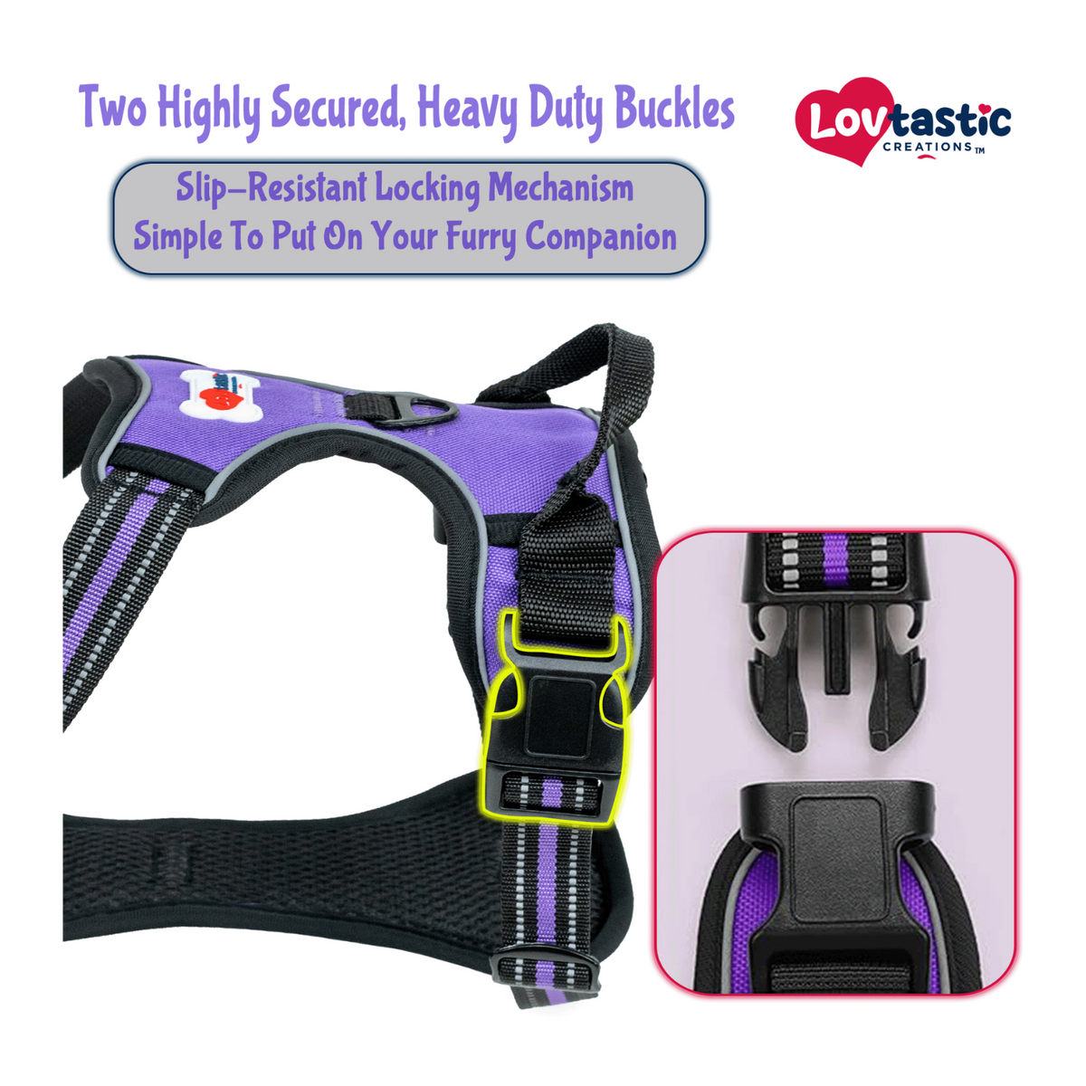 Lovtastic Creations® No-Pull Dog Harness - with Strong & Durable Dog Leash & Free Poopbag Holder 3pcs Set | Reflective No-Choke Pet Harness