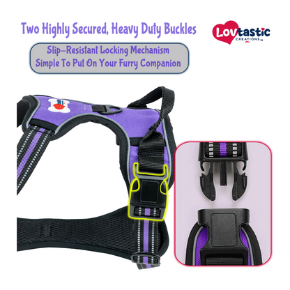 Lovtastic Creations® No-Pull Dog Harness - with Strong & Durable Dog Leash & Free Poopbag Holder 3pcs Set | Reflective No-Choke Pet Harness
