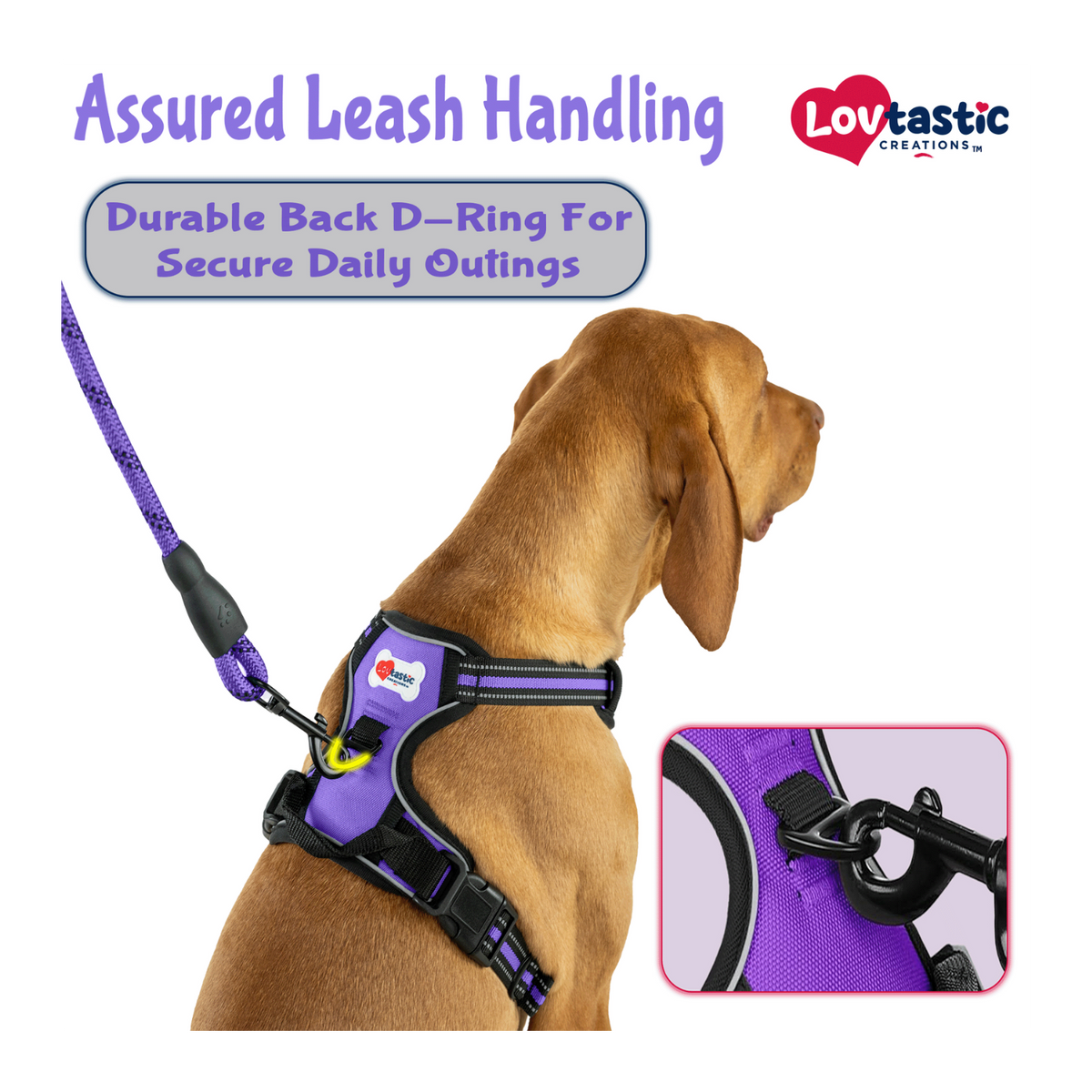 Lovtastic Creations® No-Pull Dog Harness - with Strong & Durable Dog Leash & Free Poopbag Holder 3pcs Set | Reflective No-Choke Pet Harness