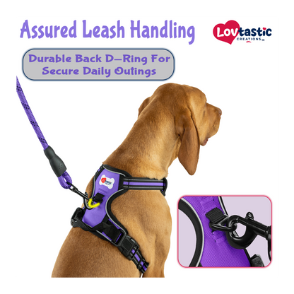 Lovtastic Creations® No-Pull Dog Harness - with Strong & Durable Dog Leash & Free Poopbag Holder 3pcs Set | Reflective No-Choke Pet Harness
