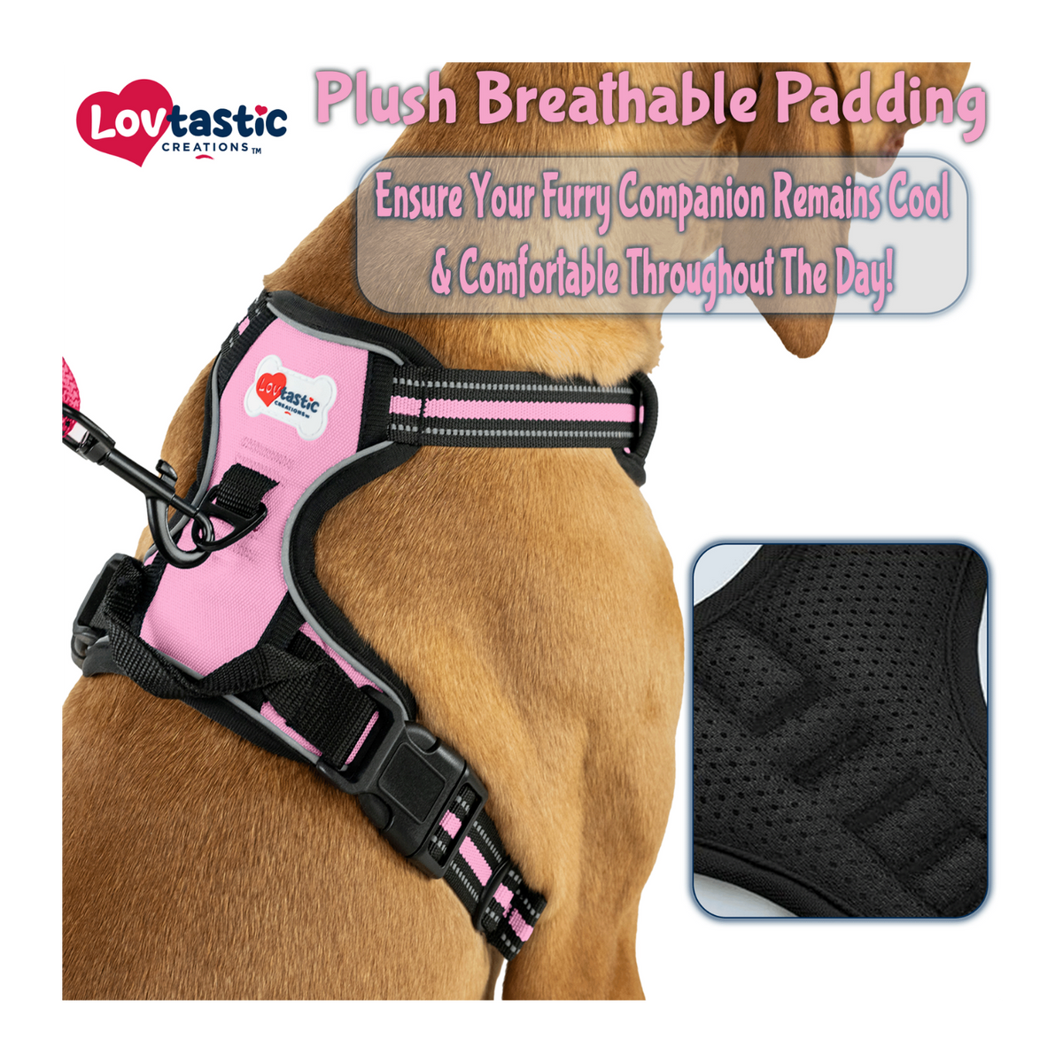 Lovtastic Creations® No-Pull Dog Harness - with Strong & Durable Dog Leash & Free Poopbag Holder 3pcs Set | Reflective No-Choke Pet Harness