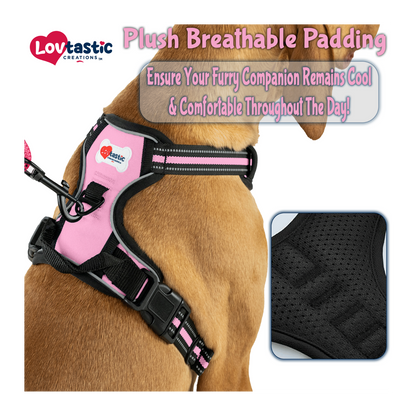 Lovtastic Creations® No-Pull Dog Harness - with Strong & Durable Dog Leash & Free Poopbag Holder 3pcs Set | Reflective No-Choke Pet Harness