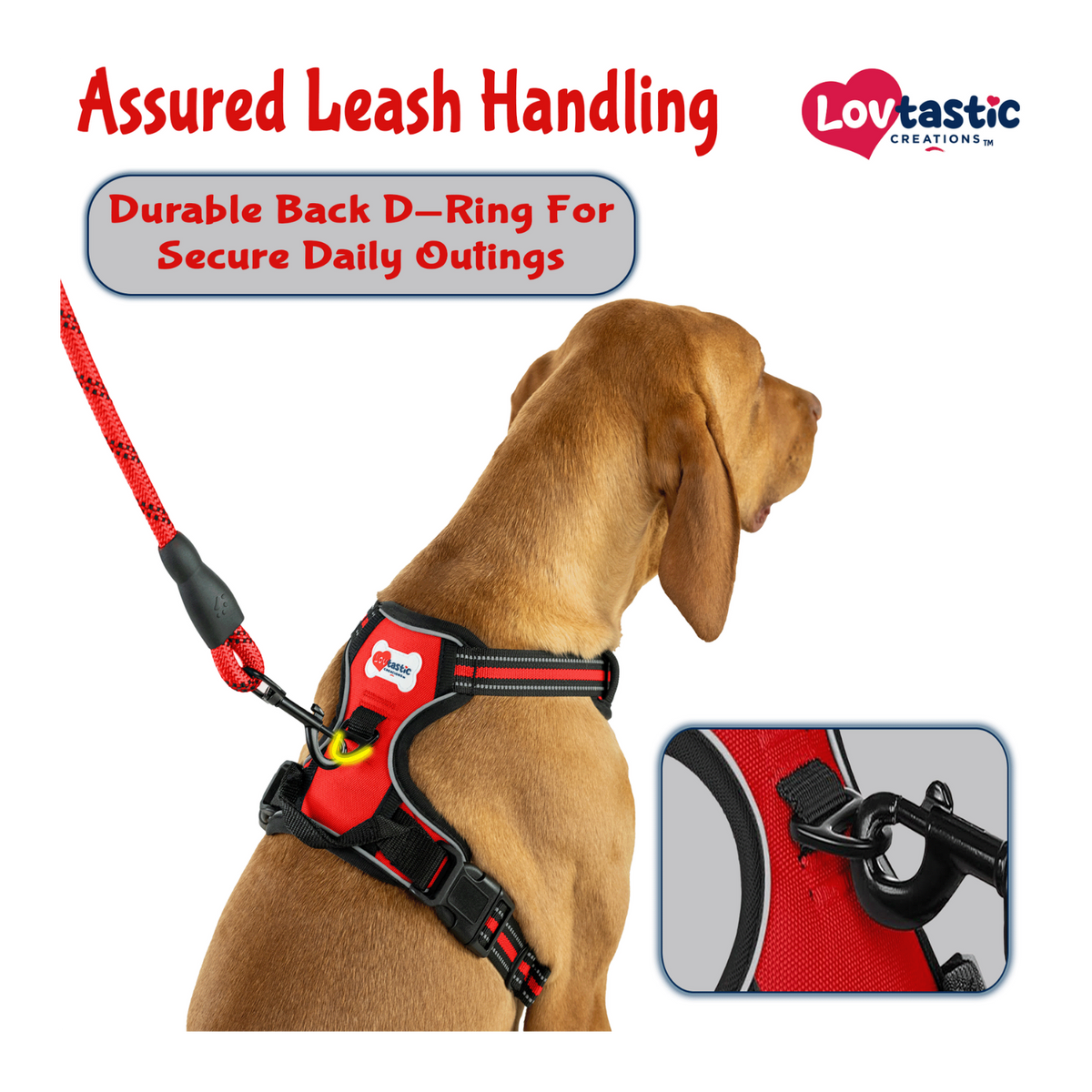 Lovtastic Creations® No-Pull Dog Harness - with Strong & Durable Dog Leash & Free Poopbag Holder 3pcs Set | Reflective No-Choke Pet Harness