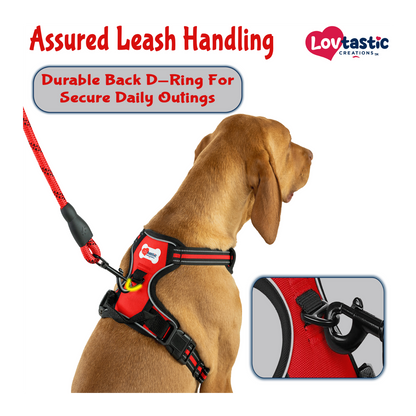 Lovtastic Creations® No-Pull Dog Harness - with Strong & Durable Dog Leash & Free Poopbag Holder 3pcs Set | Reflective No-Choke Pet Harness