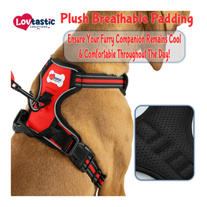 Lovtastic Creations® No-Pull Dog Harness - with Strong & Durable Dog Leash & Free Poopbag Holder 3pcs Set | Reflective No-Choke Pet Harness