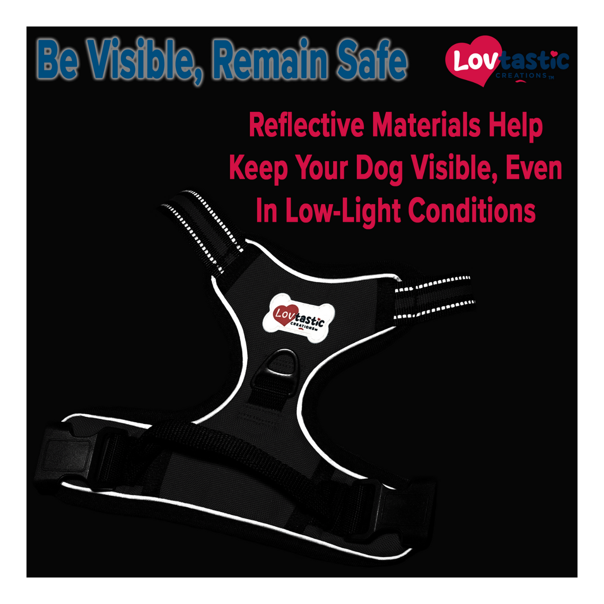 Lovtastic Creations® No-Pull Dog Harness - with Strong & Durable Dog Leash & Free Poopbag Holder 3pcs Set | Reflective No-Choke Pet Harness