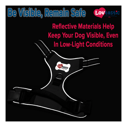 Lovtastic Creations® No-Pull Dog Harness - with Strong & Durable Dog Leash & Free Poopbag Holder 3pcs Set | Reflective No-Choke Pet Harness