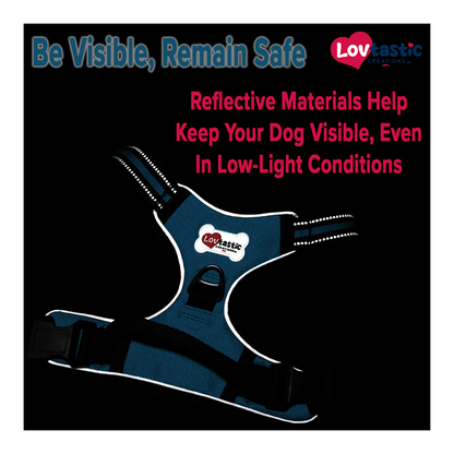 Lovtastic Creations® No-Pull Dog Harness - with Strong & Durable Dog Leash & Free Poopbag Holder 3pcs Set | Reflective No-Choke Pet Harness
