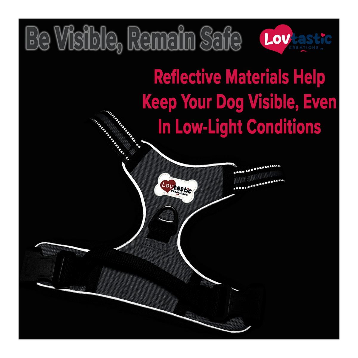 Lovtastic Creations® No-Pull Dog Harness - with Strong & Durable Dog Leash & Free Poopbag Holder 3pcs Set | Reflective No-Choke Pet Harness
