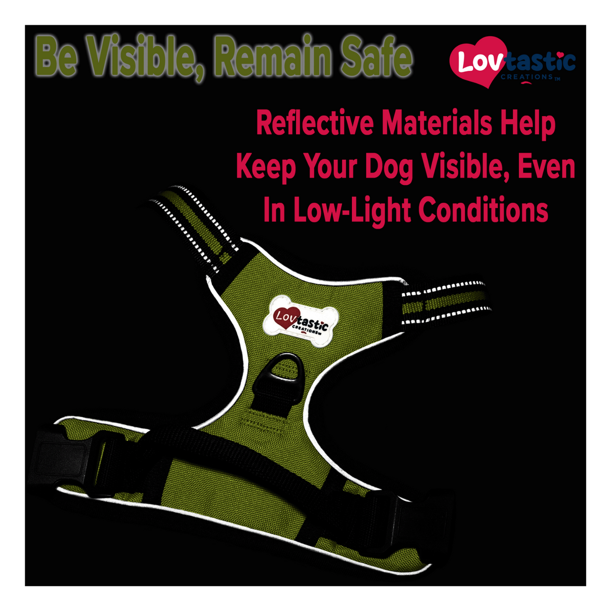 Lovtastic Creations® No-Pull Dog Harness - with Strong & Durable Dog Leash & Free Poopbag Holder 3pcs Set | Reflective No-Choke Pet Harness
