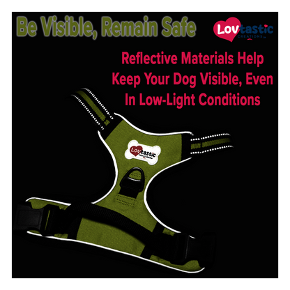 Lovtastic Creations® No-Pull Dog Harness - with Strong & Durable Dog Leash & Free Poopbag Holder 3pcs Set | Reflective No-Choke Pet Harness