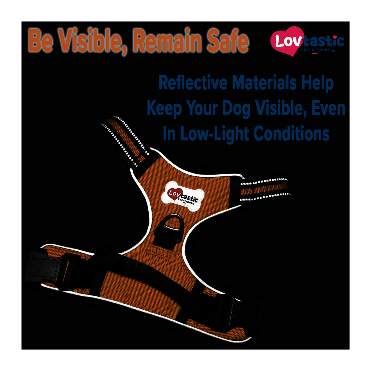 Lovtastic Creations® No-Pull Dog Harness - with Strong & Durable Dog Leash & Free Poopbag Holder 3pcs Set | Reflective No-Choke Pet Harness
