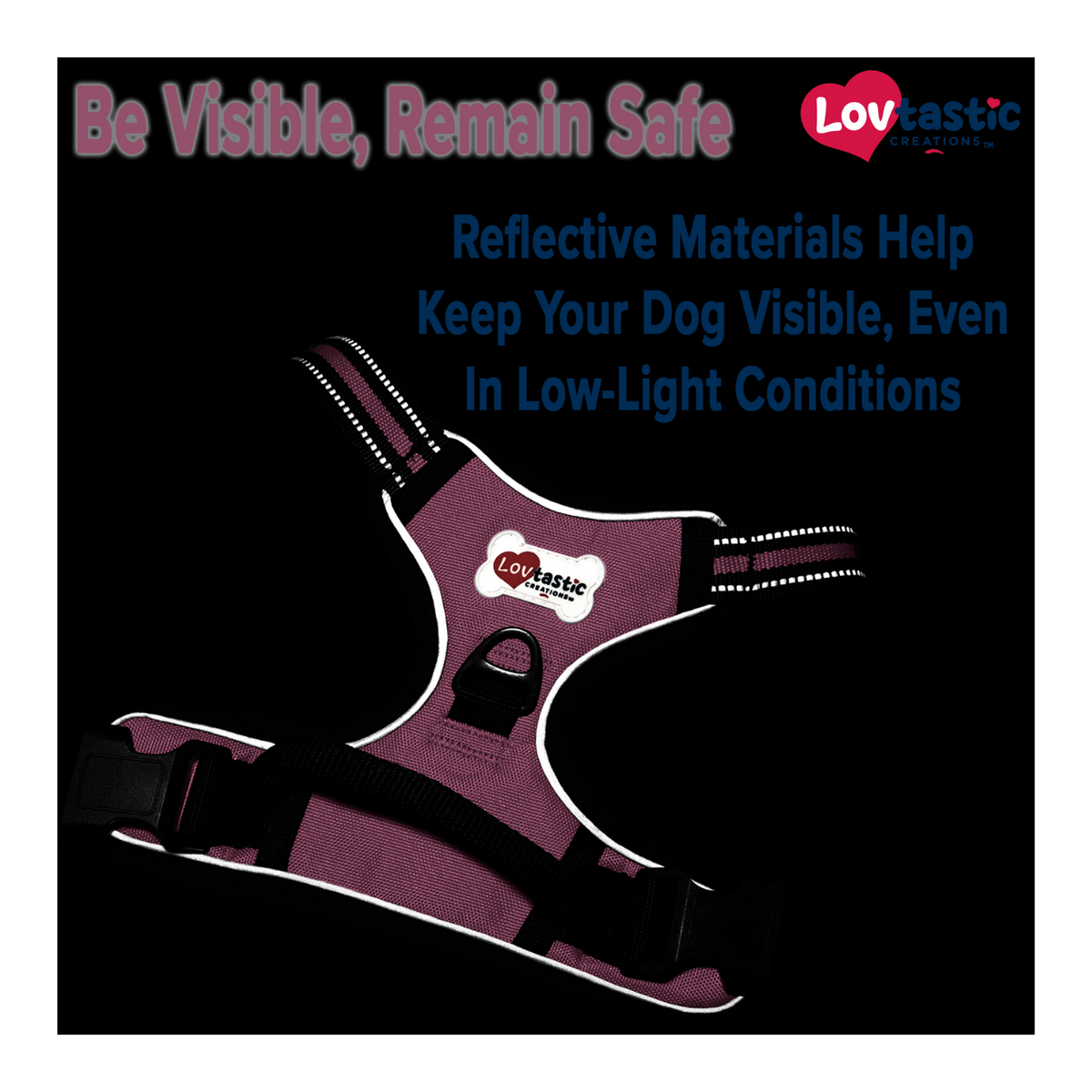 Lovtastic Creations® No-Pull Dog Harness - with Strong & Durable Dog Leash & Free Poopbag Holder 3pcs Set | Reflective No-Choke Pet Harness