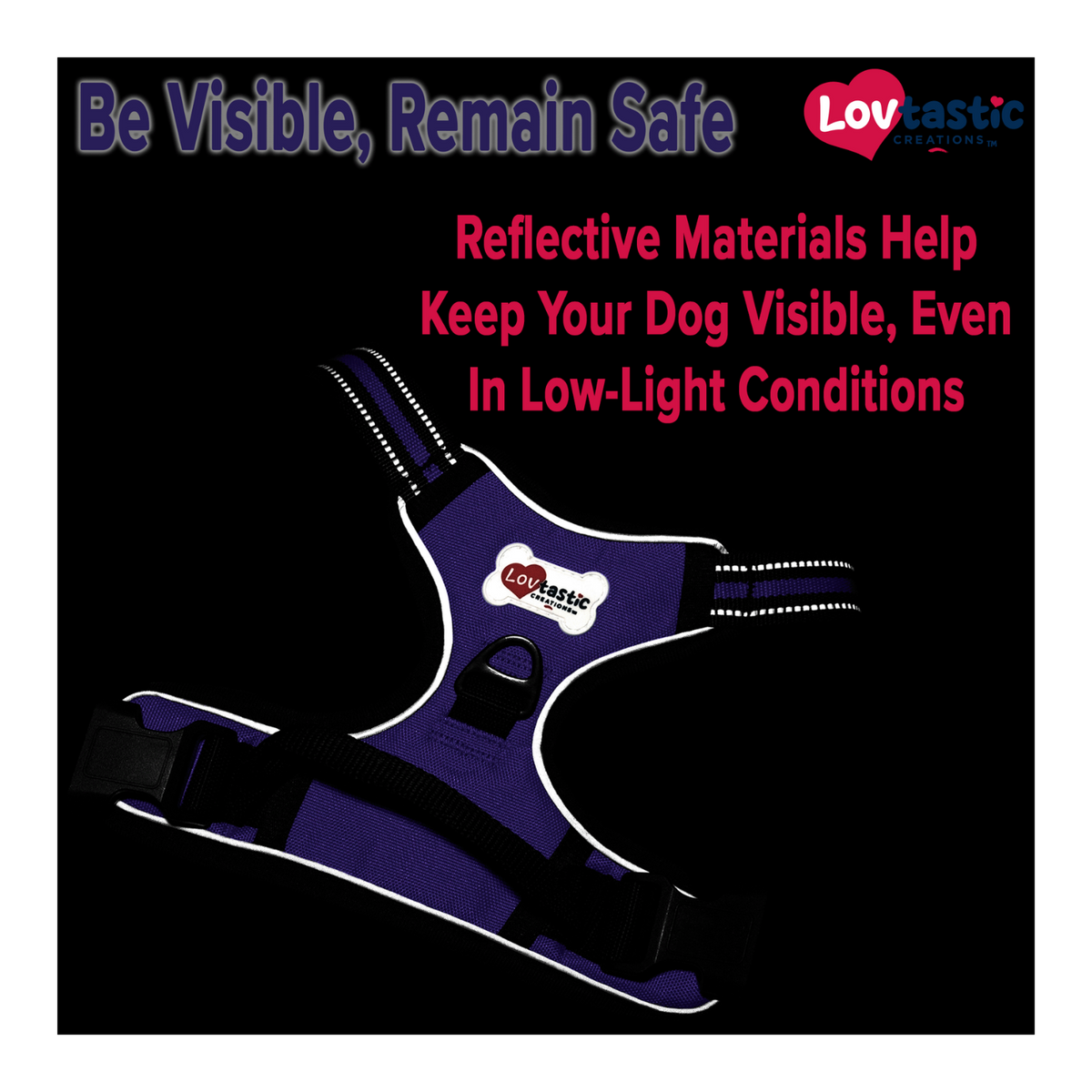 Lovtastic Creations® No-Pull Dog Harness - with Strong & Durable Dog Leash & Free Poopbag Holder 3pcs Set | Reflective No-Choke Pet Harness