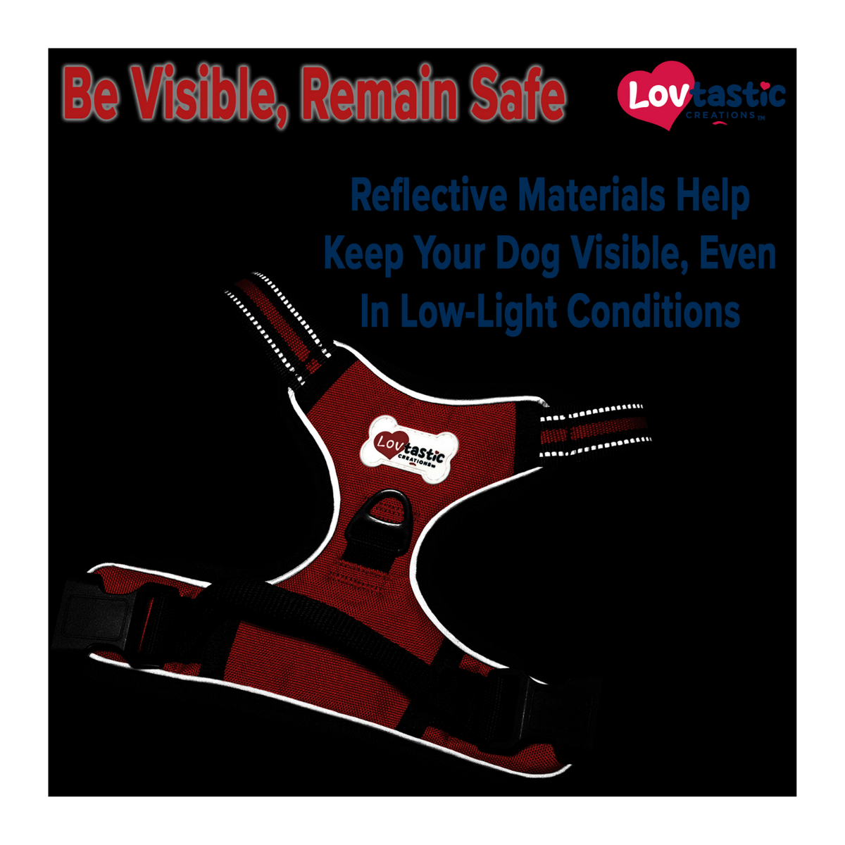 Lovtastic Creations® No-Pull Dog Harness - with Strong & Durable Dog Leash & Free Poopbag Holder 3pcs Set | Reflective No-Choke Pet Harness