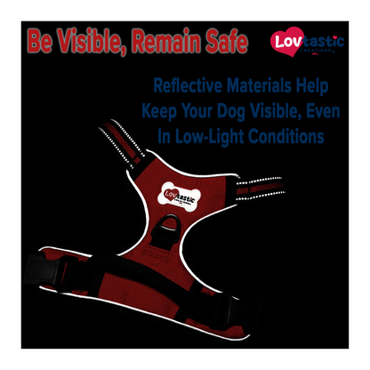 Lovtastic Creations® No-Pull Dog Harness - with Strong & Durable Dog Leash & Free Poopbag Holder 3pcs Set | Reflective No-Choke Pet Harness