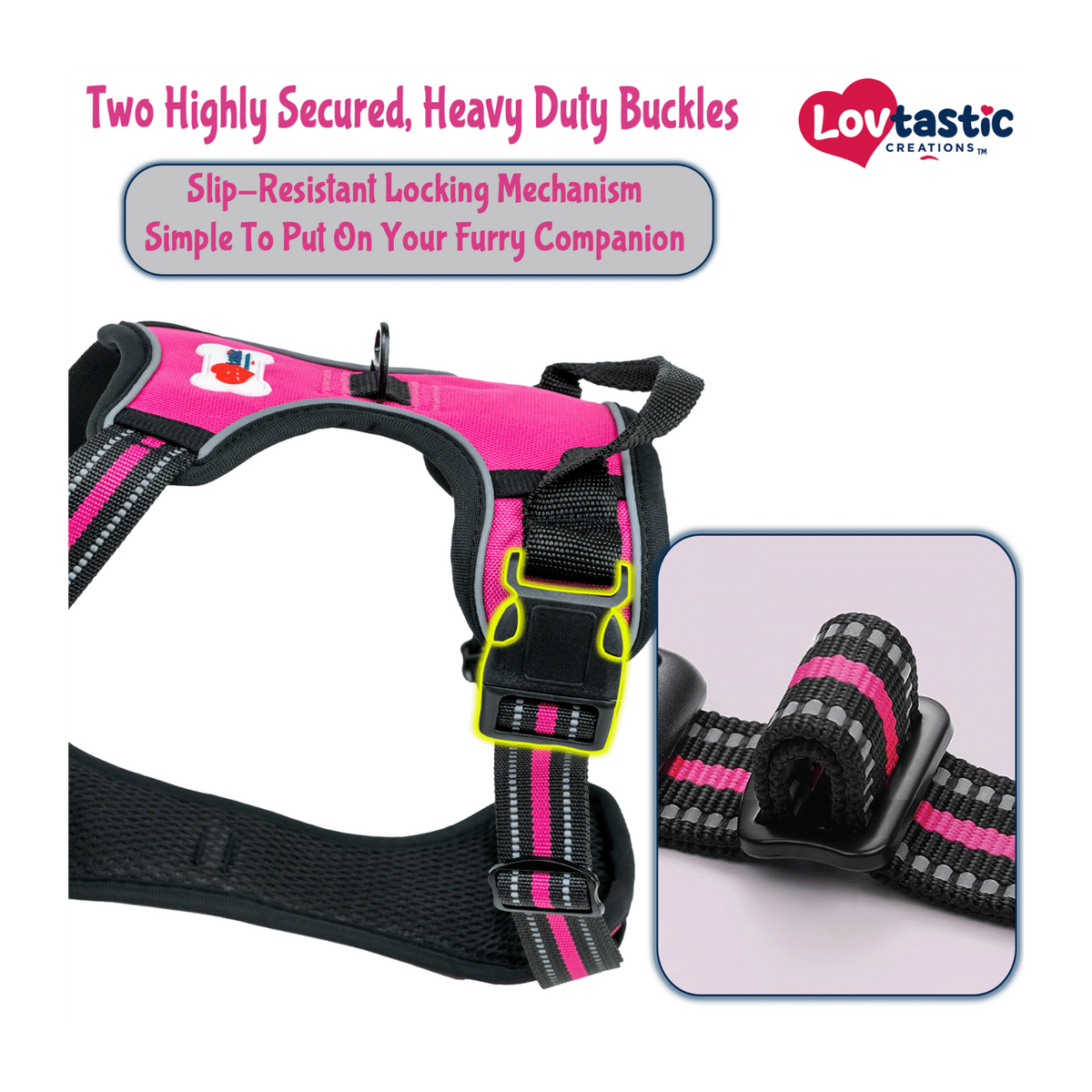 Lovtastic Creations® No-Pull Dog Harness - with Strong & Durable Dog Leash & Free Poopbag Holder 3pcs Set | Reflective No-Choke Pet Harness
