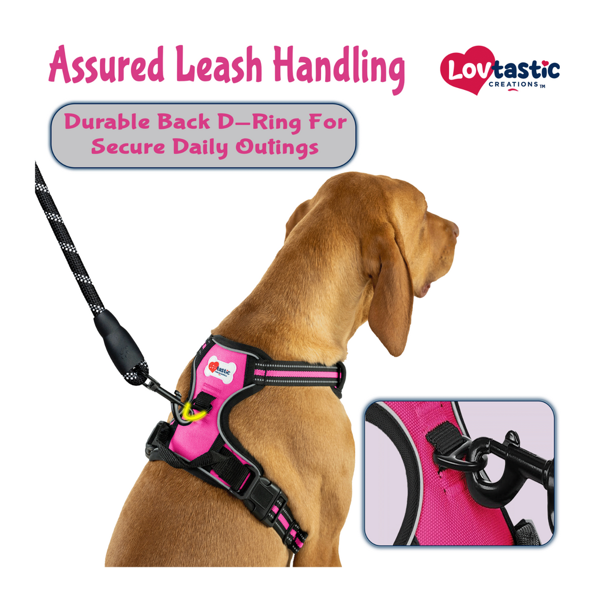 Lovtastic Creations® No-Pull Dog Harness - with Strong & Durable Dog Leash & Free Poopbag Holder 3pcs Set | Reflective No-Choke Pet Harness