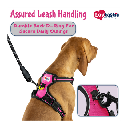 Lovtastic Creations® No-Pull Dog Harness - with Strong & Durable Dog Leash & Free Poopbag Holder 3pcs Set | Reflective No-Choke Pet Harness