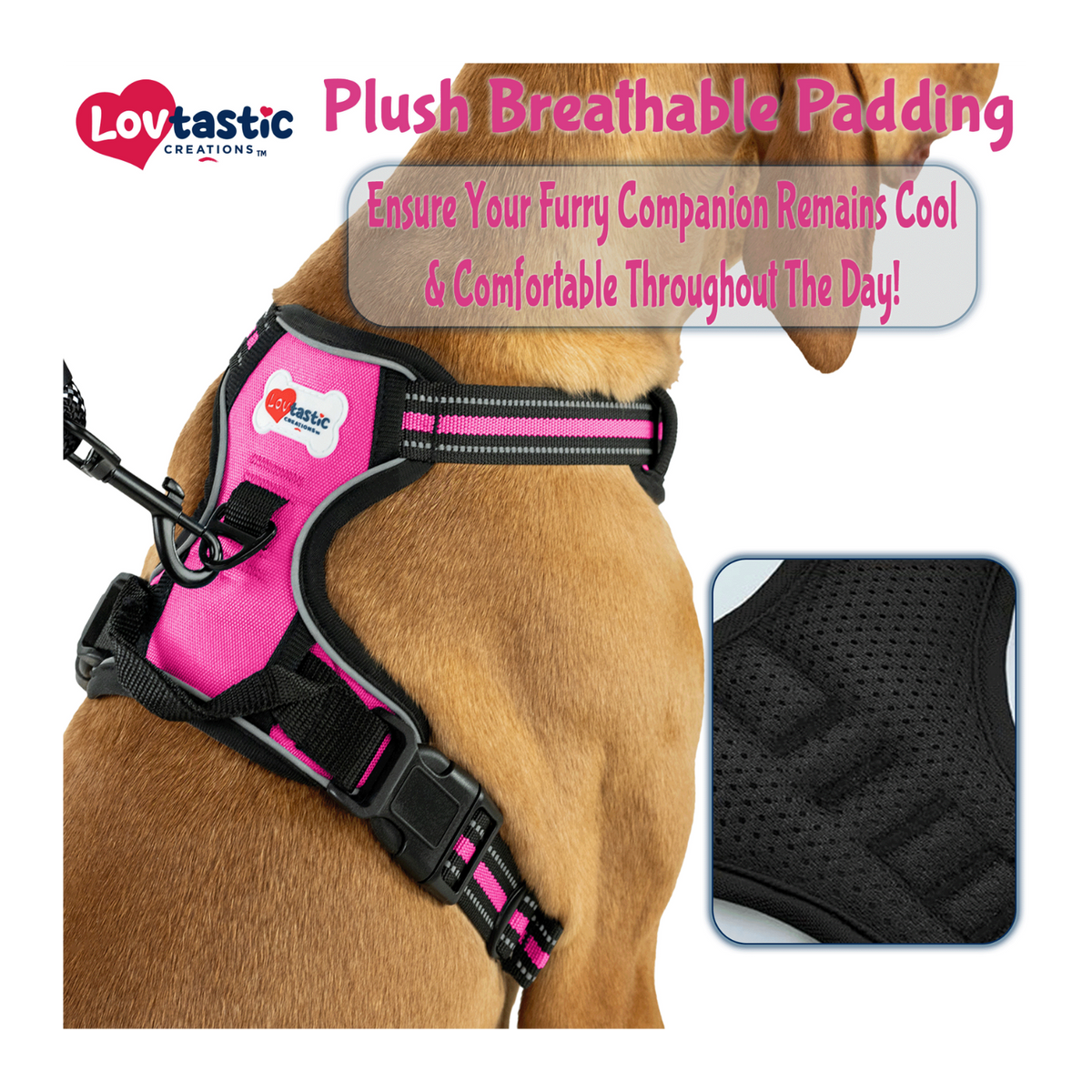 Lovtastic Creations® No-Pull Dog Harness - with Strong & Durable Dog Leash & Free Poopbag Holder 3pcs Set | Reflective No-Choke Pet Harness