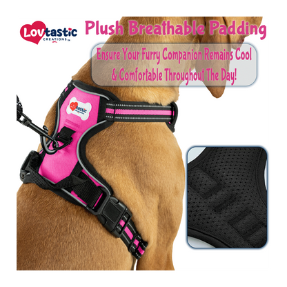 Lovtastic Creations® No-Pull Dog Harness - with Strong & Durable Dog Leash & Free Poopbag Holder 3pcs Set | Reflective No-Choke Pet Harness
