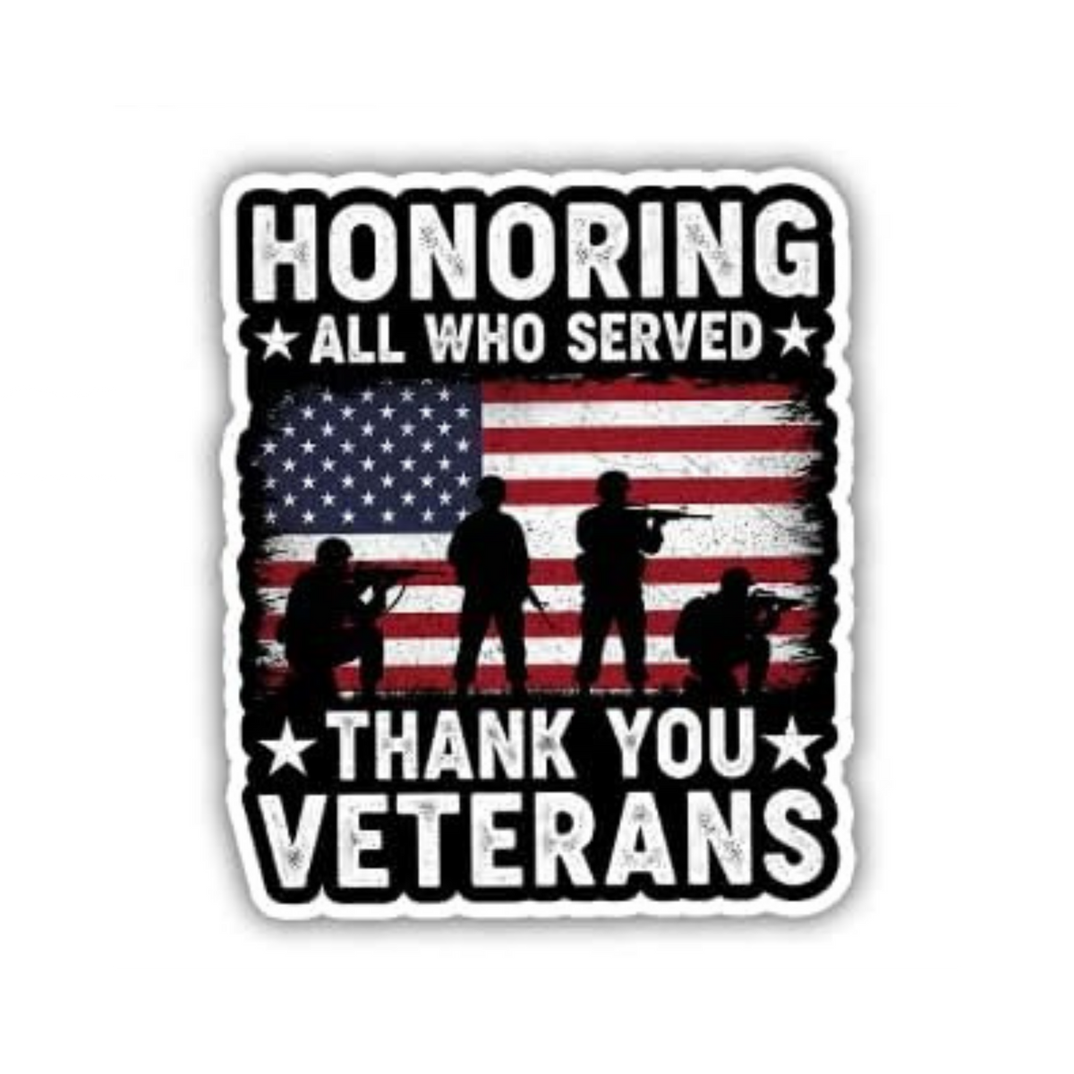 Veterans Thank You Sticker | Military Patriotic Vinyl Sticker